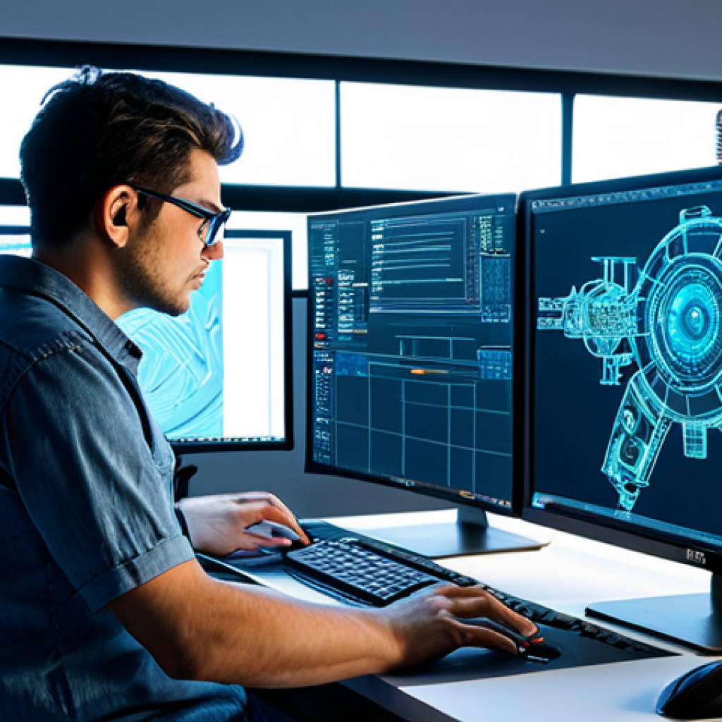 Technical Artist at Work**

"A professional technical artist, fully clothed in a comfortable work shirt and jeans, meticulously working on a complex 3D model of a futuristic vehicle in Maya, inside a brightly lit, modern game development studio, multiple monitors displaying code and wireframes, appropriate attire, safe for work, perfect anatomy, natural proportions, high quality, professional, clean workspace."

**