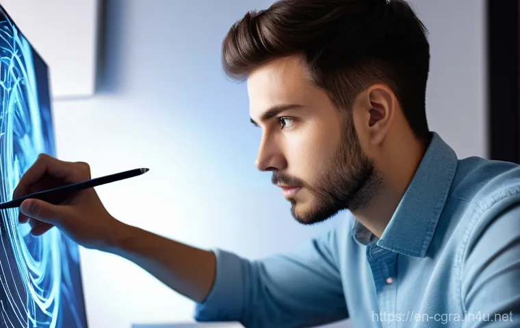 컴퓨터그래픽스운용기능사 자격증의 커리어 전환 가능성 - **Prompt:** A focused young professional, male, with short, neat hair and wearing smart casual attir...