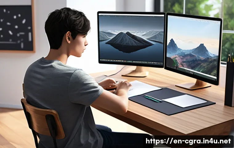 컴퓨터그래픽스운용기능사 온라인 강의 플랫폼 추천 - **Digital Art Beginner's Journey**
A young adult, approximately 20 years old, with neat, medium-...